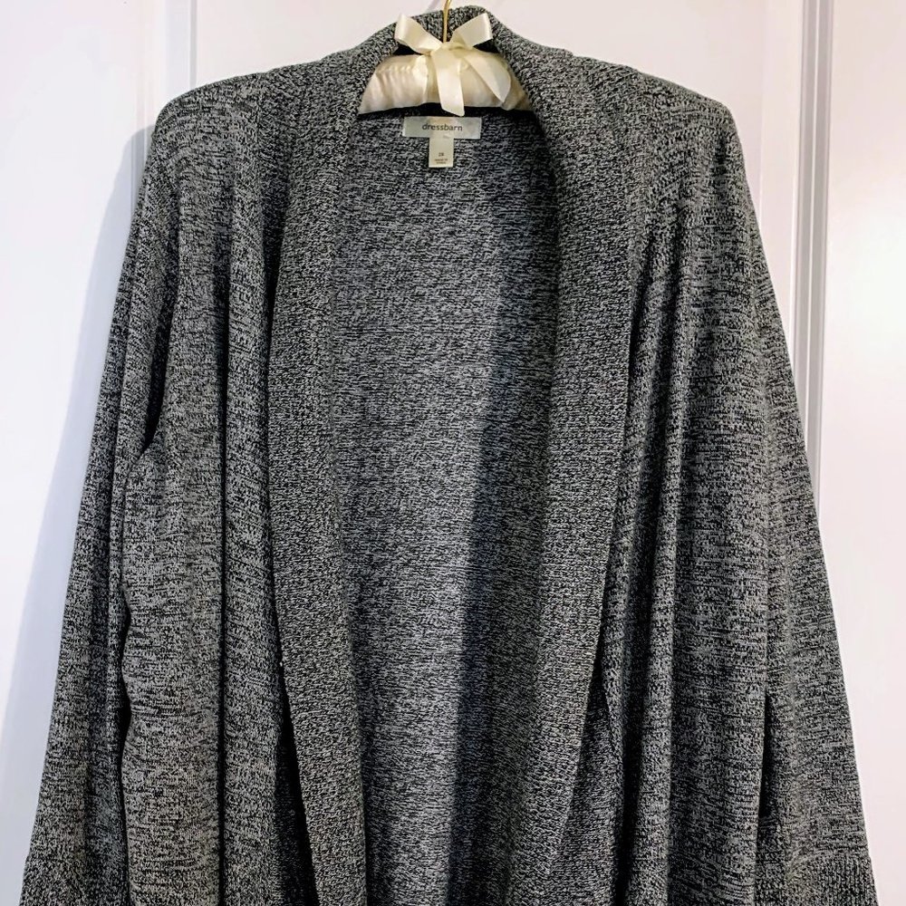 Gray Open Front Cardigan Dressbarn 2X
